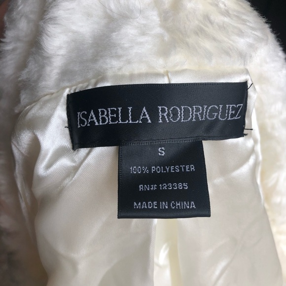 Isabella Rodriguez Foax White Fur Cropped Coat - Picture 3 of 4